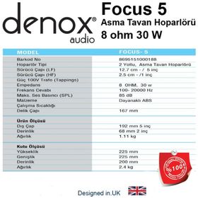 Denox FOCUS-5 Tavan Hoparlörü