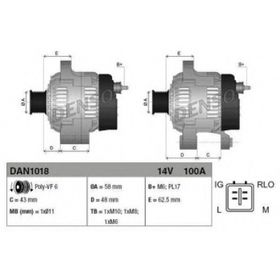 Denso DAN1018 Toyota Auris Corolla 1.4 Alternatör