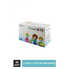 Dentac T-Mask 50 Adet 3 Katlı Çocuk Maskesi