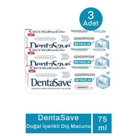 DentaSave Aşındırmayan Beyazlık 3x75 ml Diş Macunu
