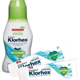 DentaSave Klorhex Günlük Bakım 300 ml Ağız Çalkalama Suyu Günlük ve Yoğun Bakım 75 ml Diş Macunu