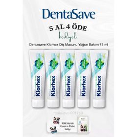 DentaSave Klorhex Yoğun Bakım 5x75 ml Diş Macunu ve Rosie Pamuk