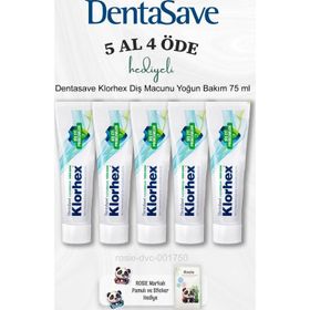 DentaSave Klorhex Yoğun Bakım 5x75 ml Diş Macunu ve Rosie Pamuk