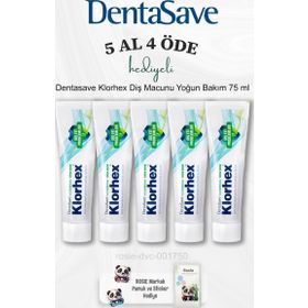 DentaSave Klorhex Yoğun Bakım 5x75 ml Diş Macunu ve Rosie Pamuk