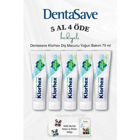 DentaSave Klorhex Yoğun Bakım 5x75 ml Diş Macunu ve Rosie Pamuk