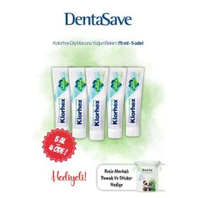 DentaSave Klorhex Yoğun Bakım 5x75 ml Diş Macunu ve Rosie Pamuk
