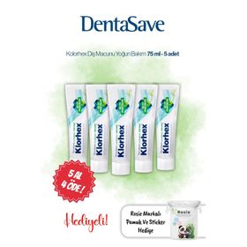 DentaSave Klorhex Yoğun Bakım 5x75 ml Diş Macunu ve Rosie Pamuk