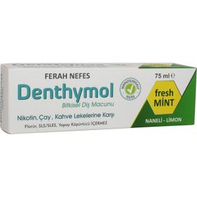 Denthymol Ferah Nefes Naneli Limon 75 ml Bitkisel Diş Macunu