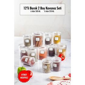Depa 12'li Barok Yuvarlak 2 Boy 6x500+6x250 ml Saklama Kabı