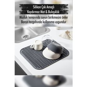 Depa 28x36 cm Silikon Çok Amaçlı Kaydırmaz Mat Bulaşıklık