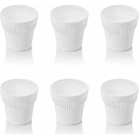 Depa 300 ml 6 Adet Akrilik Beyaz Kahve Yanı Su Bardağı