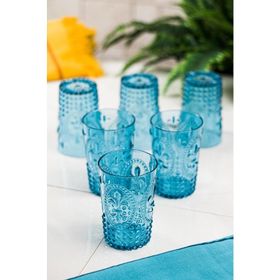 Depa 400 ml 6 Adet Akrilik Aquamarin Kahve Yanı Su Bardağı