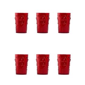 Depa 400 ml 6 Adet Akrilik Kırmızı Kahve Yanı Su Bardağı