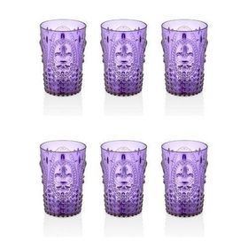 Depa 400 ml 6 Adet Akrilik Mor Kahve Yanı Su Bardağı