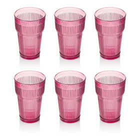 Depa 400 ml 6 Adet Akrilik Mürdüm Uzun Su Bardağı