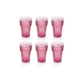 Depa 400 ml 6 Adet Akrilik Mürdüm Uzun Su Bardağı