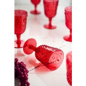 Depa 450 ml Akrilik Kırmızı Kahve Yanı Su Bardağı
