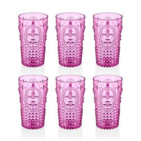 Depa 750 ml 6 Adet Akrilik Pembe Uzun Su Bardağı