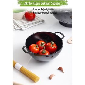 Depa Akrilik Siyah Mini Pirinç Süzgeçi Bakliyat Süzgeçi