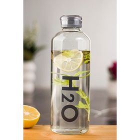 Depa H2O Borosilikat Cam Matara Vakum Kapaklı Gri 1000 ml Su Şişesi Suluk