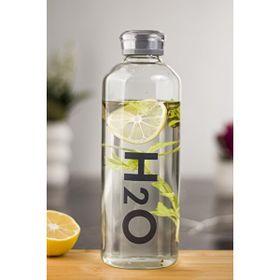 Depa H2O Borosilikat Cam Matara Vakum Kapaklı Gri 1000 ml Su Şişesi Suluk