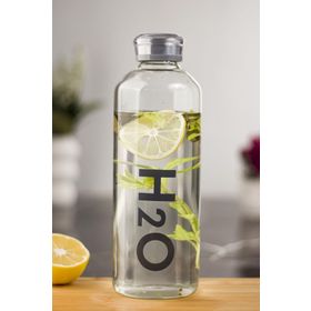 Depa H2O Borosilikat Cam Matara Vakum Kapaklı Gri 1000 ml Su Şişesi Suluk