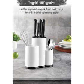 Depa Tezgah Üstü Beyaz Kaşıklık ve Bıçaklık ve Kepçelik ve Organizer