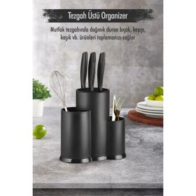 Depa Tezgah Üstü Siyah Kaşıklık ve Bıçaklık ve Kepçelik ve Organizer