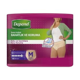 Depend 10 Adet Tekli Paket Medium-Orta Emici Külot Kadın Hasta Bezi