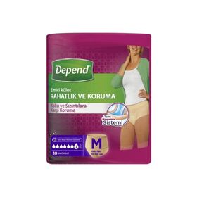 Depend 10'lu Medium Emici Kadın Kilot