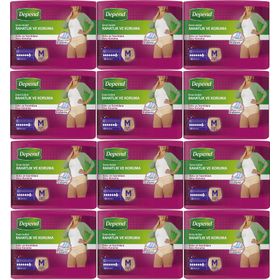 Depend 12 Paket 10'lu Medium-Orta Emici Külot Kadın Hasta Bezi