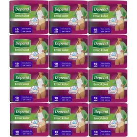 Depend 12 Paket 10'lu XL-Extra Büyük Emici Külot Kadın Hasta Bezi