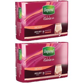 Depend 2x18'li Eko Paket Orta Kadın Emici Külot