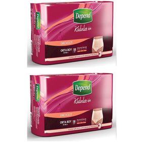 Depend 2x18'li Eko Paket Orta Kadın Emici Külot