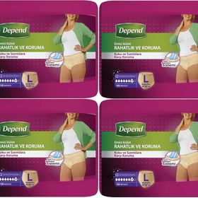 Depend 4 Paket 10'lu Large-Büyük Emici Külot Kadın Hasta Bezi