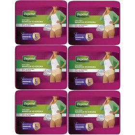 Depend 6 Paket 10'lu Large-Büyük Emici Külot Kadın Hasta Bezi