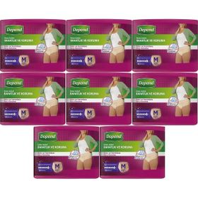 Depend 8 Paket 10'lu Medium-Orta Emici Külot Kadın Hasta Bezi