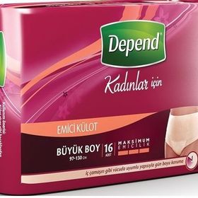 Depend Büyük 16 Adet Kadın Emici Külot