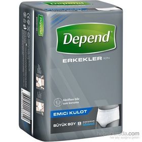 Depend Büyük 8 Adet Erkek Emici Külot