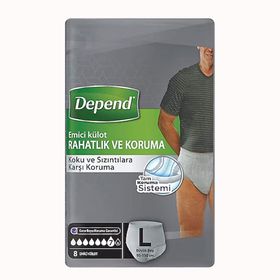 Depend Büyük Boy 8'li Erkekler İçin Emici Külot