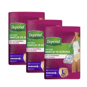 Depend Büyük Boy Kadın 3x10 Adet Emici Külot