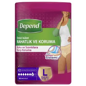Depend Büyük Boy Large 42-50 Beden 10 Adet Emici Kadın Külot