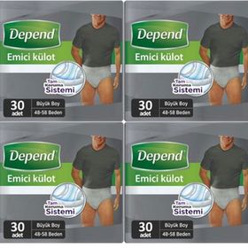 Depend Büyük Erkek 120 Adet Emici Külot Hasta Bezi