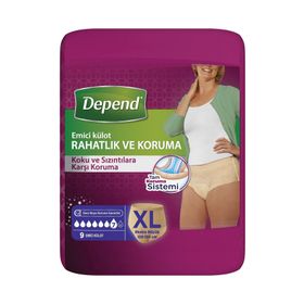 Depend Ekstra Büyük Kadın 9 Adet Emici Külot