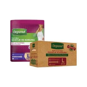 Depend Emici Külot Büyük Boy L 2x30 Adet Kadın Hasta Bezi