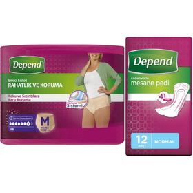 Depend Emici Külot M 10 Adet Lohusa Pedi+ Normal 12'li Kadın Mesane Pedi