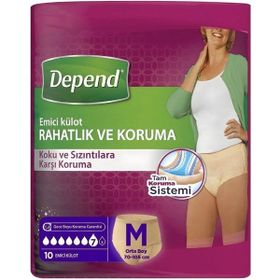 Depend Emici Külot Orta Boy 10 Adet Kadın Hasta Bezi