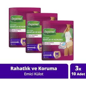 Depend Emici Külot Orta Boy 3x10 Adet Hasta Bezi