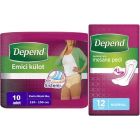 Depend Emici Külot XL 10 Adet Lohusa Pedi+ Normal 12'li Kadın Mesane Pedi