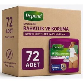 Depend Emici Külot XL 8x9 72 Adet Kadın Hasta Bezi